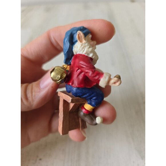 Vintage Santa Bell ornament figurine village Xmas decor - Picture 7 of 8